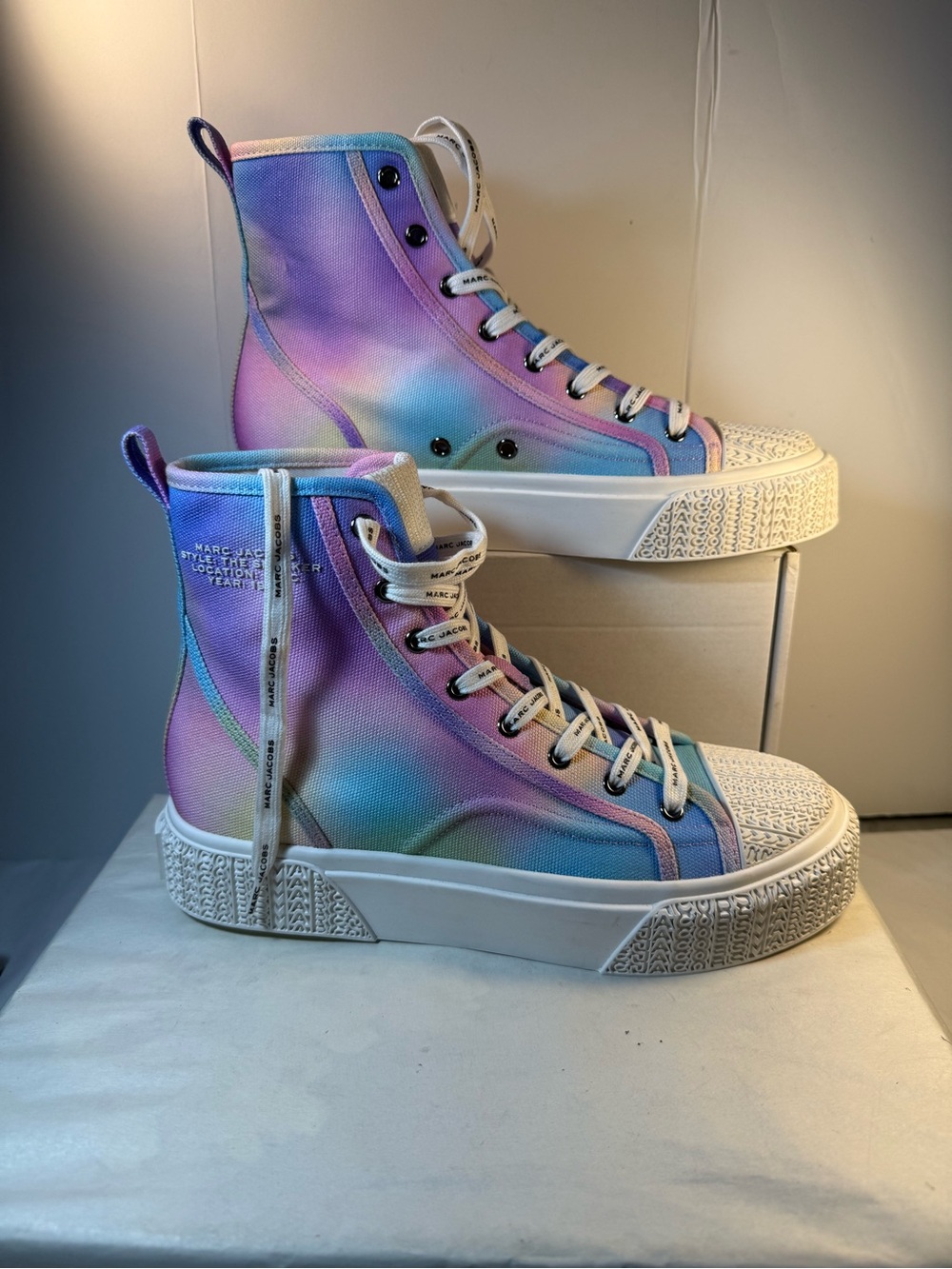 Marc Jacobs Pastel Gradient High-Top Sneakers in Purple and Blue